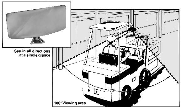 Forklift Mirror Has 180 Viewing by Brossard Mirrors